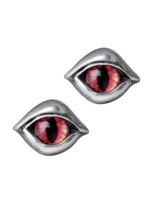 0.71 in. Demoneye Studs Earrings, Red