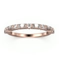 thumbnail image 1 of 0.73Ct Round And Baguette Cut Diamond Moissanite Ring 18K Rose Gold Over Silver, 1 of 4