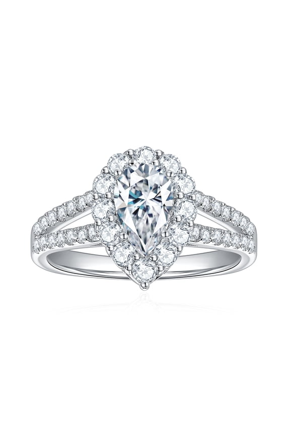 0.74+1 Carat Moissanite Rings for Women D-Color Clarity Moissanite Wedding Rings Set for Bridal Simulated Diamond Promise Ring Fiancee Lab Grown Diamond Travel Rings for Lady