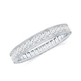 thumbnail image 1 of Rosec Jewels Moissanite Eternity Wedding Band for Women - D-VS1 Grade Certified - Ready to Gift, 18K White Gold, US 3.00, 1 of 9