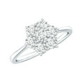 thumbnail image 1 of Rosec Jewels 0.75 CT Moissanite Cluster Ring for Women (D-VS1 Quality, Certified Moissanite), 18K White Gold, US 5.50, 1 of 9