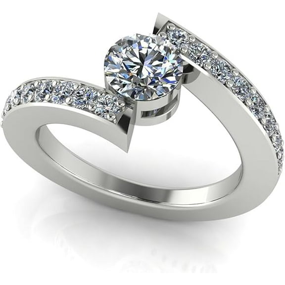 0.75 CT Moissanite Ring for Women – 925 Sterling Silver, 16-Stone Design | Wedding, Anniversary, & Best Gift for Her 7.5