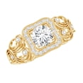 thumbnail image 1 of Rosec Jewels Moissanite Vintage Engagement Ring for Women, Certified Moissanite Beaded Ring, 10K Yellow Gold, US 3.00, 1 of 9
