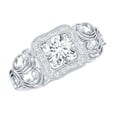 thumbnail image 1 of Rosec Jewels 0.75 CT Moissanite Vintage Engagement Ring for Women, Certified Moissanite Gold Beaded Ring, 14K White Gold, US 9.50, 1 of 9