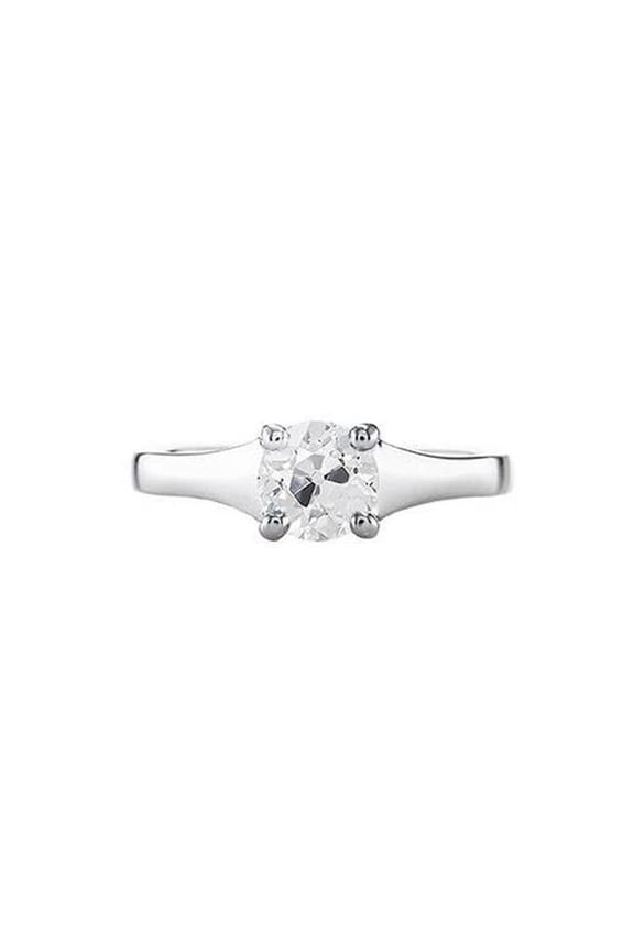 0.75 CT Solitaire Large Cutlet Old Cut Diamond Engagement Ring, Size 6.5