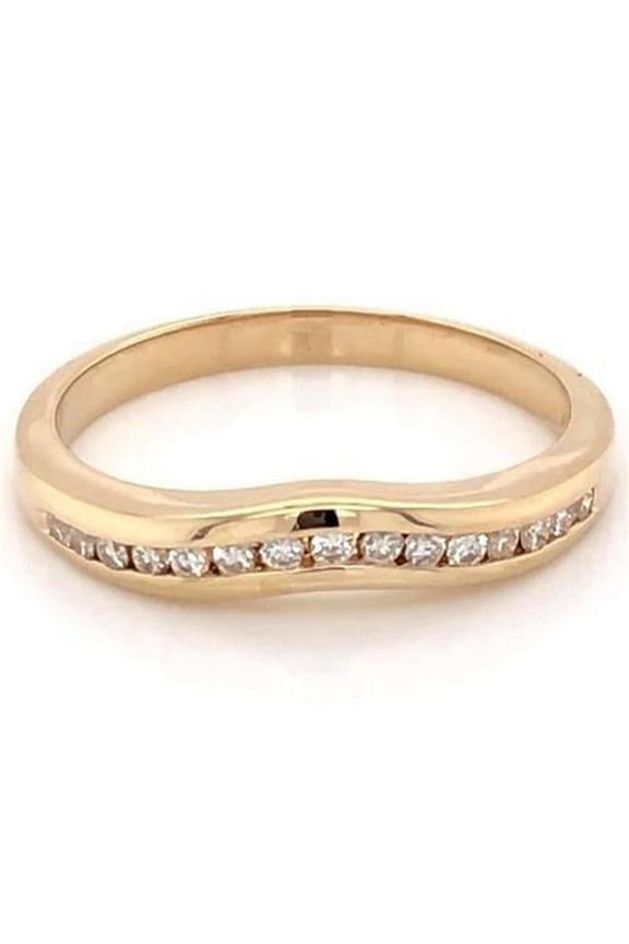 0.75 CT Womens Diamond Anniversary Band, Yellow Gold - Size 6.5