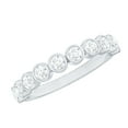thumbnail image 1 of Rosec Jewels 0.75 CT Womens Round Cut Moissanite Half Eternity in Bezel Setting, 14K White Gold, US 4.00, 1 of 8