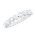 thumbnail image 1 of Rosec Jewels Womens Round Shape Moissanite Half Eternity in Bezel Setting, 925 Sterling Silver, US 4.00, 1 of 8