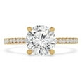 thumbnail image 1 of 0.75 CTW Round Diamond Cathedral Solitaire with Accents Engagement Ring in 14K Yellow Gold - Size 6.5, 1 of 1