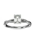 thumbnail image 1 of 0.75 Carat Brilliant Emerald Cut Natural Diamond Solitaire with Accents Beautiful Ring for Engagement Solid 18K White Gold Size 9, 1 of 6