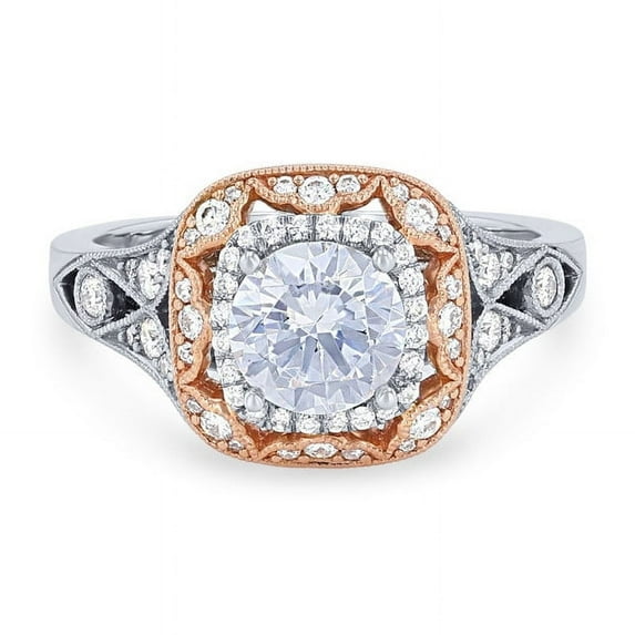 0.75 Carat Brilliant Round Cut Natural Diamond Halo Beautiful Ring for Engagement Solid 14K White Gold Size 9