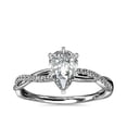 thumbnail image 1 of 0.75 Carat Excellent Pear Cut Natural Diamond Solitaire with Accents Beautiful Ring for Women Solid 18K White Gold Size 11.5, 1 of 6