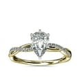 thumbnail image 1 of 0.75 Carat Excellent Pear Cut Natural Diamond Unique Solitaire with Accents Ring for Engagement Solid 14K Yellow Gold Size 8.5, 1 of 6