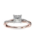 thumbnail image 1 of 0.75 Carat Excellent Princess Cut Natural Diamond Beautiful Solitaire with Accents Bridal Ring for Bride Solid 14K Rose Gold Size 5, 1 of 5