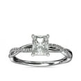 thumbnail image 1 of 0.75 Carat Excellent Radiant Cut Natural Diamond Beautiful Solitaire with Accents Bridal Ring for Bride Solid 18K White Gold Size 5, 1 of 6