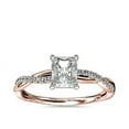 thumbnail image 1 of 0.75 Carat Excellent Radiant Cut Natural Diamond Unique Solitaire with Accents Ring for Women Solid 18K Rose Gold Size 8.5, 1 of 6