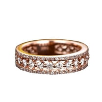 0.75 Carat Moissanite wedding band Three row engagement ring Stacking wedding band with 18k Gold Plating