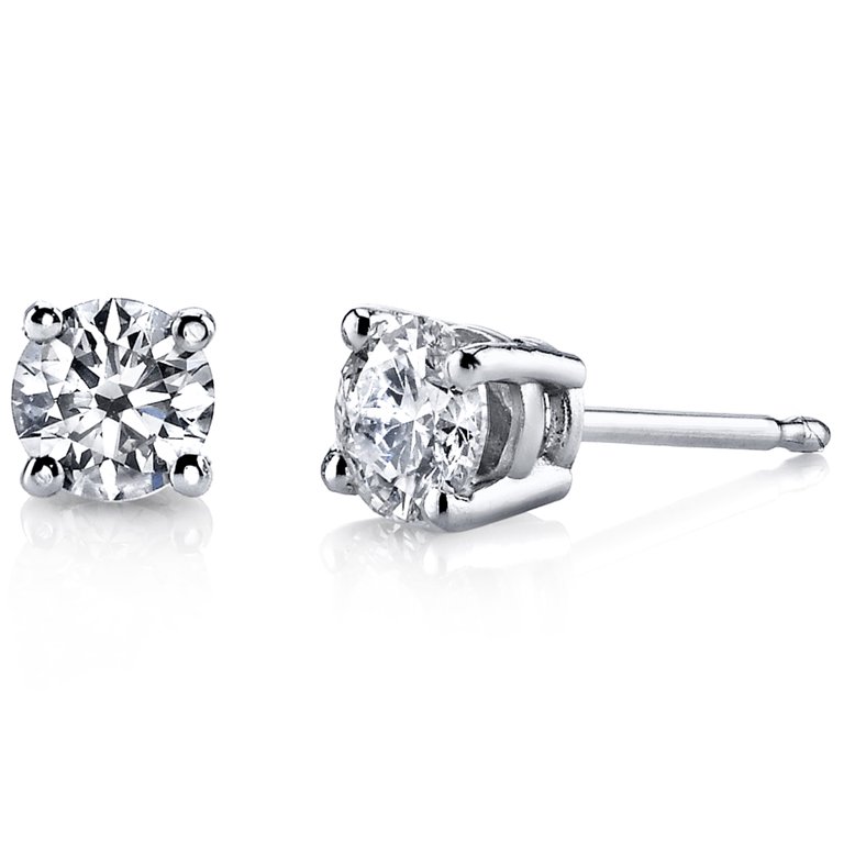 0.75 Carat Total Lab Grown Diamond Stud Earrings in 14K Gold F G