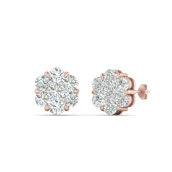 0.75 Carat Traditional 7 Stone Diamond Stud Earring - Fascinating Diamonds