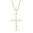 thumbnail image 1 of 0.75 Carat VS1 Round Cut Natural Diamond Accents Latest Design Religious Cross Necklace for Women Solid 18K Yellow Gold With 18 inches chain, 1 of 3