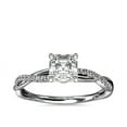 thumbnail image 1 of 0.75 Ct Brilliant Asscher Shape Genuine Diamond Sparkle Halo Ring for Engagement and Wedding in Solid 18K White Gold Size 6.5, 1 of 6