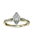 thumbnail image 1 of 0.75 Ct Brilliant Marquise Cut Natural Diamond Marquise Solitaire with Accents Engagement Ring for her Solid 18K Yellow Gold Size 5.5, 1 of 6