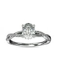 thumbnail image 1 of 0.75 Ct Brilliant Oval Cut Genuine Diamond Sparkle Solitaire with Accents Engagement Ring for Women Solid 14K White Gold Size 6.5, 1 of 6