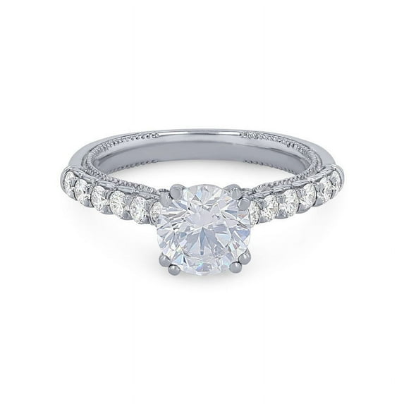 Diamond-Capitals 0.75 Carat Latest Round Cut Solitaire Natural Diamond (F-G/VS1) Anniversary Ring for Gift Solid 14K White Gold Size 6.5