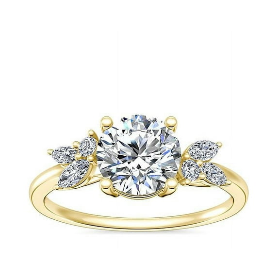 0.75 Ct Lovely Round Cut Solitaire Genuine Diamond Engagement Ring for Women in 14K Yellow Gold Size 6 (F-G/VS1) by Diamond-Capitals