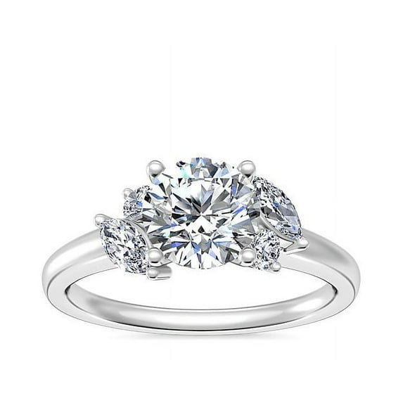 0.75 Ct Clarity VS1 Color F-G Round Natural Diamond Stunning Solitaire Engagement Ring for Womene Solid 14K White Gold Size 7.5