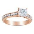 thumbnail image 1 of AFFY 0.75 Ct Princess Shape White Diamond Solitaire Engagement Ring In 14K Solid Rose Gold, 1 of 1