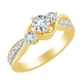 thumbnail image 1 of AFFY 0.75 Ct Round White Natural Diamond Three Stone Engagement Ring in 14k Yellow Gold Ring Size - 11.5, 1 of 1