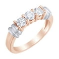 thumbnail image 1 of 0.75 Ct White Natural Diamond Three Stone Anniversary Band Ring in 14k Rose Gold, 1 of 1