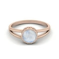 thumbnail image 1 of 0.75 Cts Round Shape Moonstone Solitaire 925 Sterling Silver Rose Vermeil Split Shank Women Valentines Day Gifts Rings, 1 of 3