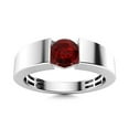 thumbnail image 1 of Mooneye 0.75 Ctw Round Garnet 925 Sterling Silver Solitaire Women Valentines Day Gift Ring, 1 of 2