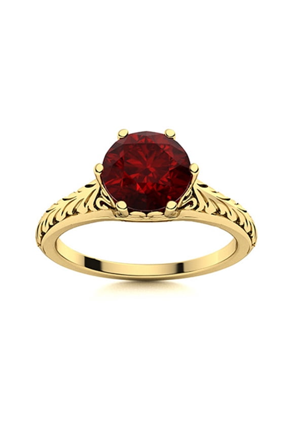 0.75 Ctw Six Prong Round Garnet Celtic Designer Women Valentines Day Gifts Ring 925 Sterling Silver