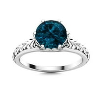 0.75 Ctw Six Prong Round London Blue Topaz Celtic Designer Women Ring 925 Sterling Silver
