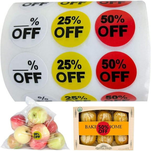 0.75 Inch Blank Off Price Stickers Labels Stickers for Retail Store Circle Pricemarker Label 1008pcs