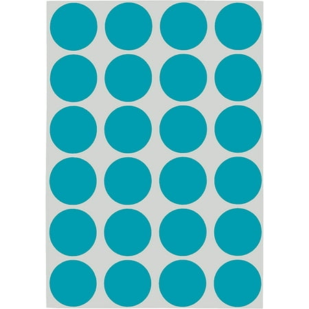 0.75 Inch Round Label Removable Color Code Dot Stickers, 1008 Pack, 24 Labels per Sheet, Teal