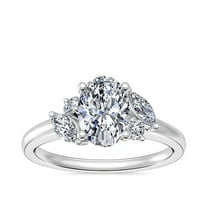 0.75 T.C.W Excellent Oval Cut Genuine Diamond Stunning Solitaire Style Ring for Engagement Solid 14K White Gold Size 7