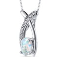 thumbnail image 1 of 0.75 ct Oval Shape Created White Opal Pendant Necklace in Sterling Silver, 18", 1 of 3