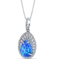 thumbnail image 1 of 0.75 ct Pear Shape Created Opal Pendant in Sterling Silver, 18", 1 of 3