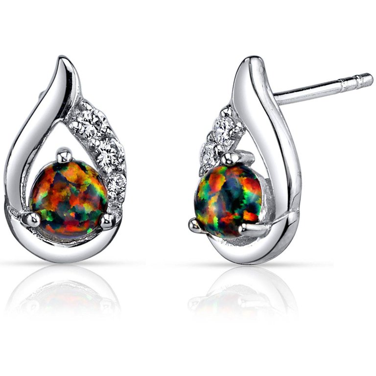 Sterling silver created Opal studs Sterling silver created Opal studs