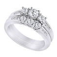 thumbnail image 1 of AFFY (0.75 cttw) Round Shape White Natural Diamond Bridal Ring Set In 10k White Gold Ring Size-9.5, 1 of 2
