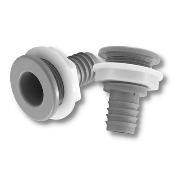0.75 in. Barb Gray Bulkhead Wall Fitting