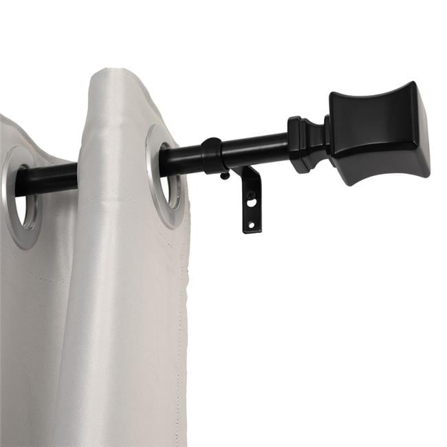 0.75 in. Curtain Rod for 86-120 in. Windows, Black