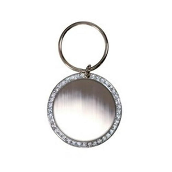0.75 in. Gem Round Keytag Vibraprint with Split Ring