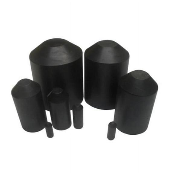 0.75 in. Heat Shrink End Caps, Black