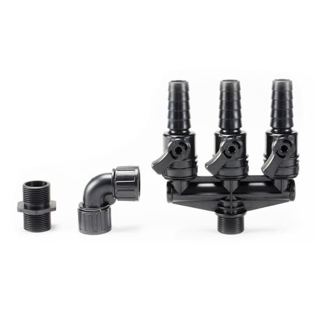 Black Adjustable Flow Valve for Water Features, 3/4-Inch