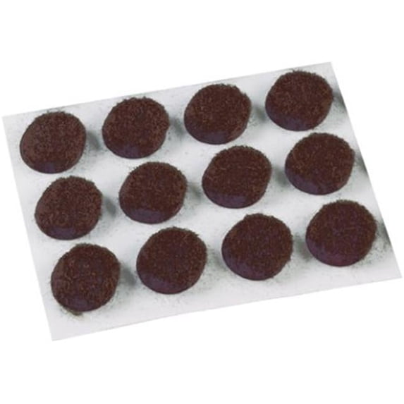 0.75 in. Medium Duty Adhesive Felt Furniture Pads, Brown - Pack of 12